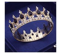 Tiara for Girls Vintage Circle Bridal Diadem Royal Queen Round Tiaras Prom Head Ornaments Banquet Wedding Crown Hair Jewelry Party