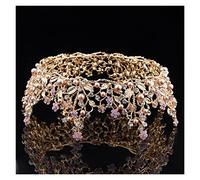 Tiara for Girls Vintage Flower Circle Royal Queen Crowns Bride Diadem Headdress Banquet Tiaras Prom Pageant Party Wedding Crown Hair Jewelry