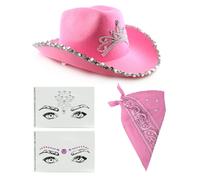 Tiara Space Cowgirl Pink Hat Set I Love Fancy Dress Pink 6 Pack