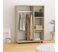 tiara wooden open wardrobe with 3 shelves in sonoma oak