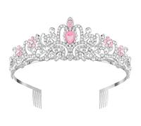 Tiaras Crown,Tiara Crown Crystal,Princess Tiara,Birthday Tiara For Women,Pink Tiara,Silver Tiaras For Women,Princess Tiara Adult,Pink and White Diamonds