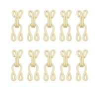 Tiardey 10 PCS Bra Sewing Hooks and Eyes Closure Versatile Fasteners for Bras Skirts Coats and Clothing Metal Eyes Hook Fasteners Beige Total Length 23 mm