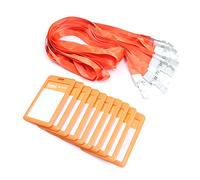 Tiardey 10pcs Badge Holders with Lanyards Plastic ID Card Holder Waterproof ID Badge Card Holders ID Holders - Orange