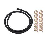Tiardey 1M Fuel Hose 7mm Inner with 10Pcs Hose Clamp for Boat Marine Outboard Gas Diesel Petrol