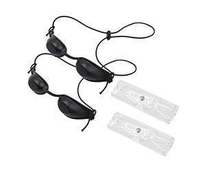 Tiardey 2 Pcs Safety Goggles Beauty Instrument Eye Protection Goggles Tanning Eyewear Eyepatch Eye Shields for IPL UV Infrared LED Light Therapy Sunbathing on The Beach