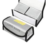 Tiardey 2 Pieces 7.3x3x2.4 inch Fireproof Explosion-Proof for Safe Bag Battery Guard Safety Bag for Battery Charging and Storage