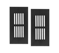 Tiardey 2 Pieces Black Air Vents Grille Cover Vent Cover for Cupboard Fridge Vent Grille Wall Vent Grille 50x100mm