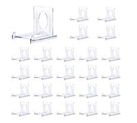 Tiardey 25 Pcs Photos Stands for Display Clear Small Plastic Display Stand Adjustable Clear Acrylic Stand for Plates,Mobile Phones,Books