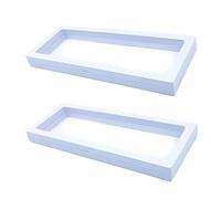 Tiardey 2Pcs Floating Frame Display Holder 3D Display Box for Coin Jewelry Necklace Earring Medallions Stones PET Suspension Jewelry Showcase - 230 * 90mm White