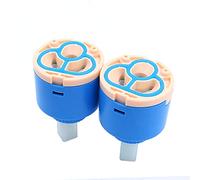 Tiardey 2Pcs Replacement Faucet Cartridge, Ceramic Disc Cartridge Faucet Water Mixer Tap Inner Control Kitchen Waterfall Faucet Valve-35mm