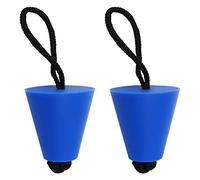 Tiardey 2PCS Silicone Kayak Scupper Plug Kit, Canoe Drain Holes Stopper Bung with Pull String, Blue