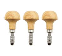 Tiardey 3 Pcs Hand Chucks Wooden Handles, Pear Shape Handle, Pin Vise Hand Drill Wooden Handle for Diamond Stone Setting Graver Replacement