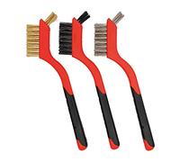 Tiardey 3 Piece Cleaning Brush Detailing Wire Brush Set, Brass, Stainless Steel, Crimped Scratch Brush, Extra Cluster of Bristles for Hard-to-Reach Areas