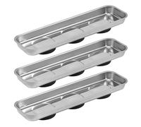 Tiardey 3 Pieces Magnetic Tool Tray 23 x 6 cm Stainless Steel Magnetic Bowl for Holding Tools Screws Drills Nails with Strong Magnet for Garage Workshop DIY Projects