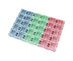 Tiardey 30pcs SMD SMT Resistor Capacitor Box Organizer,Clear ABS Detachable Organizer Container For Electronic Components Jewelry Storage - Blue Red Green