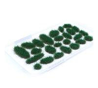 Tiardey 32pcs Static Grass Tuft 6 mm Self Adhesive Static Grass Railway Artificial Dry Grass Tufts Self Adhesive Static Model - Dark Green