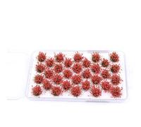 Tiardey 32pcs Static Grass Tuft 8 mm Self Adhesive Static Grass Railway Artificial Grass Modeling Wargaming Terrain Model - Red
