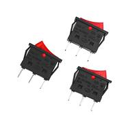 Tiardey 3Pcs AC 30A 250V/125V 3 Pin ON/Off Waterproof Boat Rocker Switch with Red Indicator Light