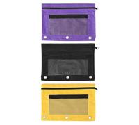Tiardey 3Pcs Colorful Pencil Pouch for 3 Ring Binder Zippered Binder Pencil Pouches for Classroom Office Supplies Bulk Pencil Cases for School Teachers