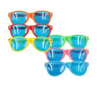 Tiardey 6 Pack Jumbo Sunglasses Funky Sunglasses Plastic Colorful Jumbo Glasses for Costume Fancy Dress Photo Props Beach Party Supplies
