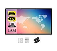 Tiardey 60 Inch 16:9 HD Projector Screen Indoor Outdoor Portable Foldable Screen Projector Movies Screen for Home Theater Support Double Sided Projection - Thickened soft curtain