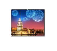 Tiardey 60 inch Projection Screen 4:3 HD Foldable Metal anti-light Portable Projector Movies Screen for Conference PPT, office, classroom, hotel and training business projection