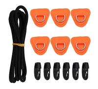Tiardey 6Pcs Triangle Heavy Duty SUP Bungee Deck Rigging Kit,for Stand up Paddleboard Deck,PVC Inflatable Boat Kayak Canoe Deck - Orange