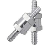 Tiardey 8mm Fuel Non-return One-Way Check Valve 1/4inch Chrome Aluminium Alloy One Way Non Return Air Fuel Oil Check Valve Petrol Diesel Marine Water