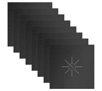 Tiardey 8Pcs Reusable Heat-Resistant Gas Hob Range Protectors, Double Thickness Stovetop Burner Protector Liner Cover 10.6 x 10.6" (Black)