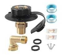 Tiardey City Water Connection for RV, Threaded Trailer Water Inlet RV Water Inlet Connection, Sturdy City Water Fill Inlet, Black