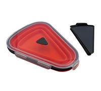 Tiardey Collapsible Pizza Storage Container,Reusable Pizza Slice Container with Lid,Silicone Folding Pizza Box with 5 Microwave Trays (Orange)