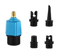 Tiardey Compressor to Inflatable Pump Valve Boat Air Valve Adaptor Kit Inflatable Valve Adapter with 4 Nozzles for Inflatable Air Mattress,Swimming Ring/Pool,Inflatable Bed/Sofa,Boat,Kayak - Blue