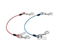 Tiardey Dog Restraint for Cars 2PCS Steel Rope Dog Seat Belts Safety Restraint No-Chew Tether Cable with Double Clips and Latch Attachment