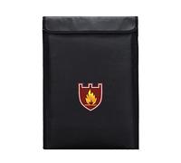 Tiardey Fireproof Money & Document Bag,15" x 11" Fire & Water Resistant Cash & Envelope Holder,Protect Your Valuables,Documents,Money,Jewelry,Zipper Closure for Maximum Protection - Black