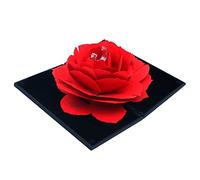 Tiardey Jewelry Box Rose Ring Box Flower Jewelry Gift Surprise Display Rings Holder Case Pendant Tray Valentine's Day Earrings Organizer - Black