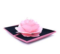 Tiardey Jewelry Box Rose Ring Box Flower Jewelry Gift Surprise Display Rings Holder Case Pendant Tray Valentine's Day Earrings Organizer - Pink
