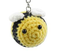 Tiardey Key Ring Bee Cute Bee Pendant Crochet Bee Bumble Bee Pendant - Yellow