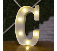 Tiardey letter lights LED symbol shape, Alphabet Plastic Marquee Table Lamps, Lighting up Words, Birthday Wedding Party Everyday Home Wall Hanging Decor-C