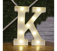 Tiardey letter lights LED symbol shape, Alphabet Plastic Marquee Table Lamps, Lighting up Words, Birthday Wedding Party Everyday Home Wall Hanging Decor-K