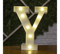 Tiardey letter lights LED symbol shape, Alphabet Plastic Marquee Table Lamps, Lighting up Words, Birthday Wedding Party Everyday Home Wall Hanging Decor-Y