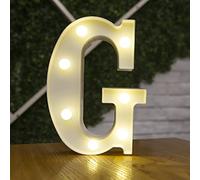 Tiardey letter lights LED symbol shape, Alphabet Plastic Marquee Table Lamps, Lighting up Words, Birthday Wedding Party Everyday Home Wall Hanging Decor-G