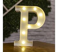 Tiardey letter lights LED symbol shape, Alphabet Plastic Marquee Table Lamps, Lighting up Words, Birthday Wedding Party Everyday Home Wall Hanging Decor-P
