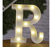 Tiardey letter lights LED symbol shape, Alphabet Plastic Marquee Table Lamps, Lighting up Words, Birthday Wedding Party Everyday Home Wall Hanging Decor-R