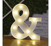 Tiardey letter lights LED symbol shape, Alphabet Plastic Marquee Table Lamps, Lighting up Words, Birthday Wedding Party Everyday Home Wall Hanging Decor-&