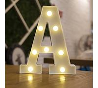 Tiardey letter lights LED symbol shape, Alphabet Plastic Marquee Table Lamps, Lighting up Words, Birthday Wedding Party Everyday Home Wall Hanging Decor-A