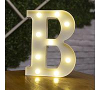 Tiardey letter lights LED symbol shape, Alphabet Plastic Marquee Table Lamps, Lighting up Words, Birthday Wedding Party Everyday Home Wall Hanging Decor-B