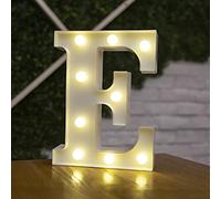 Tiardey letter lights LED symbol shape, Alphabet Plastic Marquee Table Lamps, Lighting up Words, Birthday Wedding Party Everyday Home Wall Hanging Decor-E