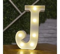 Tiardey letter lights LED symbol shape, Alphabet Plastic Marquee Table Lamps, Lighting up Words, Birthday Wedding Party Everyday Home Wall Hanging Decor-J