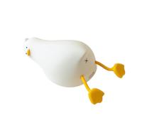 Tiardey Lying Flat Duck Night Light Portable LED Night Lamp USB Chargeable Battery Silicone Sleep Lights for Bedroom Decor
