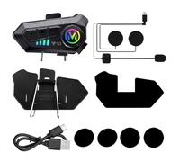 Tiardey Motorcycle Intercom Helmet Bluetooth Headset Voice Assistant Support Double Noise Cancellation High Definition Calling Listening Music and Navigating at the same time